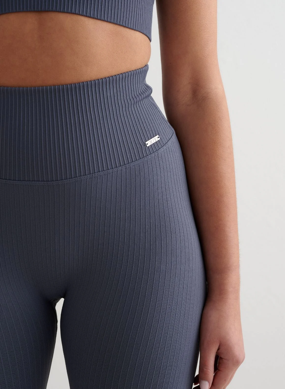Storm Blue Ribbed Seamless Tights - Image 6