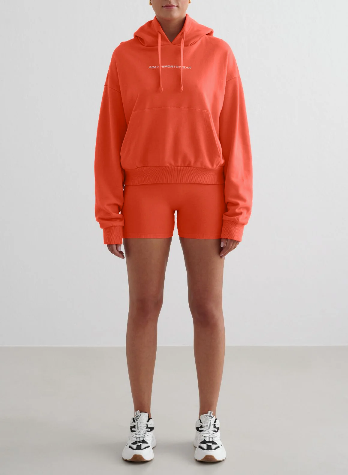 Tangerine Shape Seamless Hotpants & Chunky Terry Hood Set