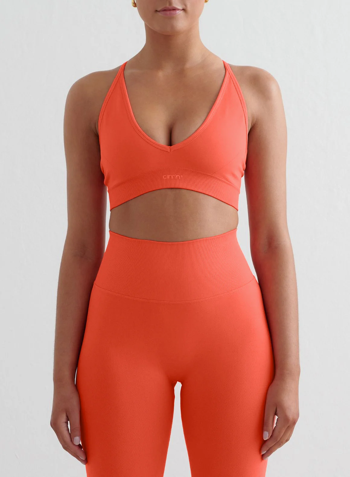 Tangerine Shape Seamless Tights & Cross Back Bra Set - Image 3