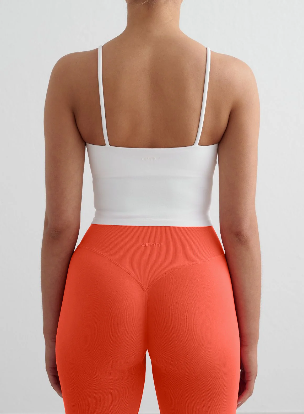 Tangerine Shape Seamless Tights & White Strap Singlet Set - Image 4