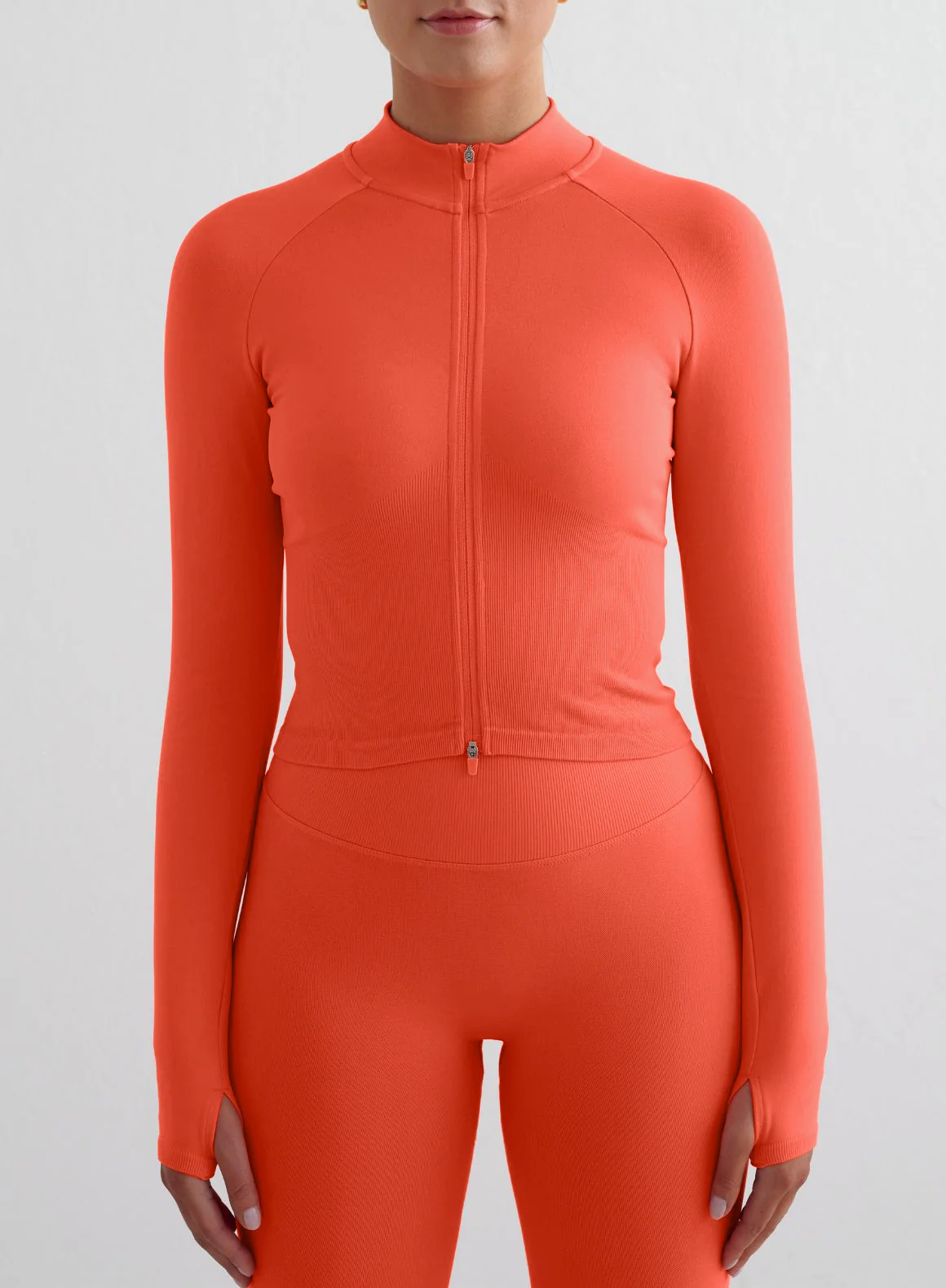Tangerine Shape Seamless Tights & Zip Jacket Set - Image 3