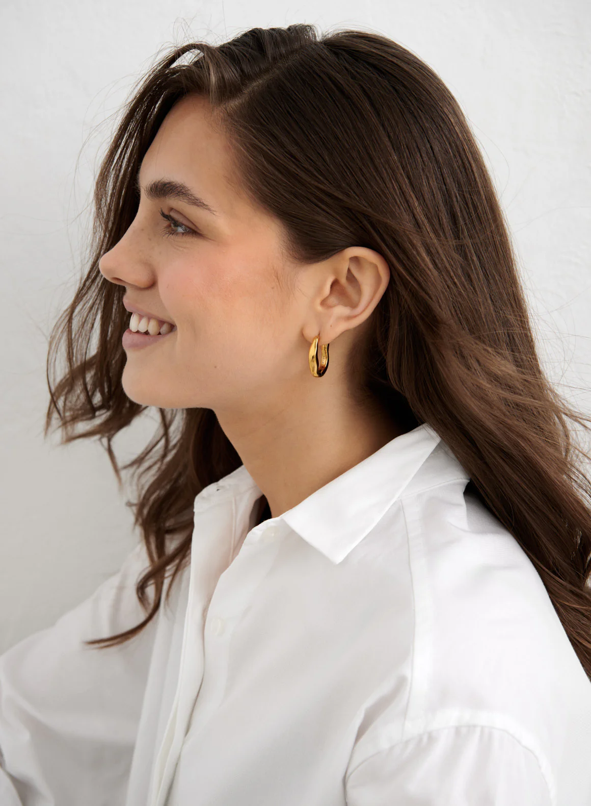 Waterproof Wave Hoop Earrings - Image 2
