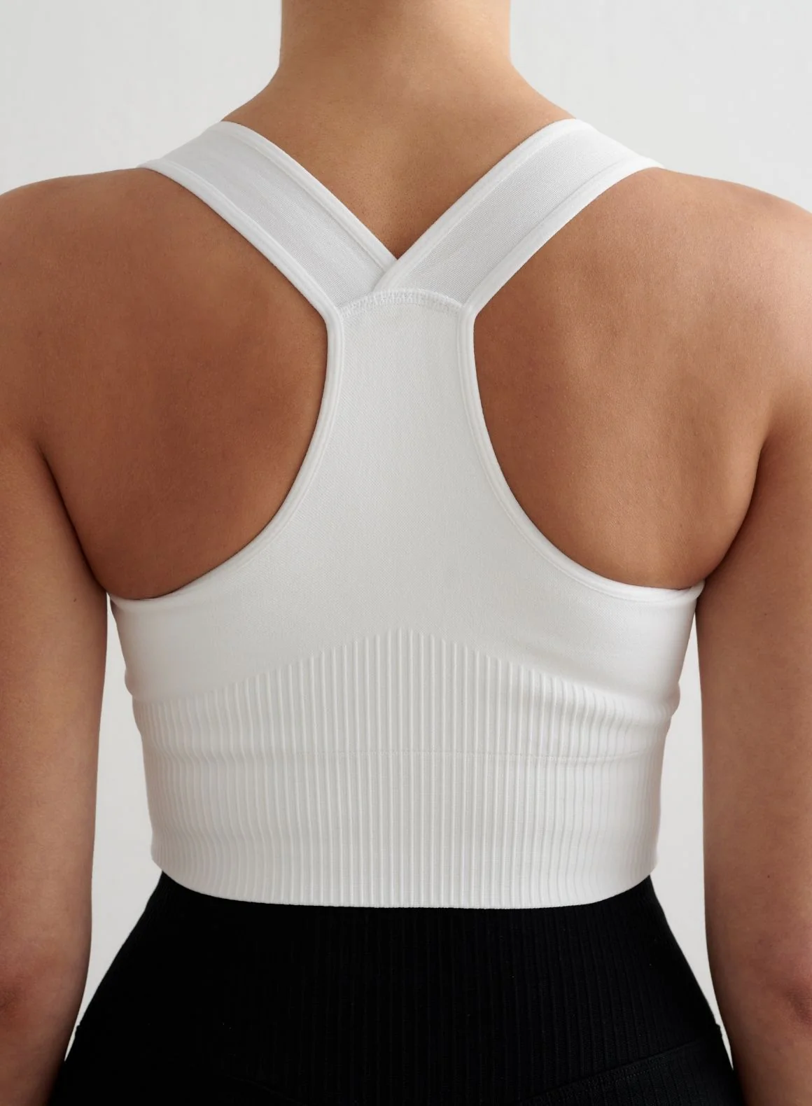 White High Support Ribbed Bra - Image 5