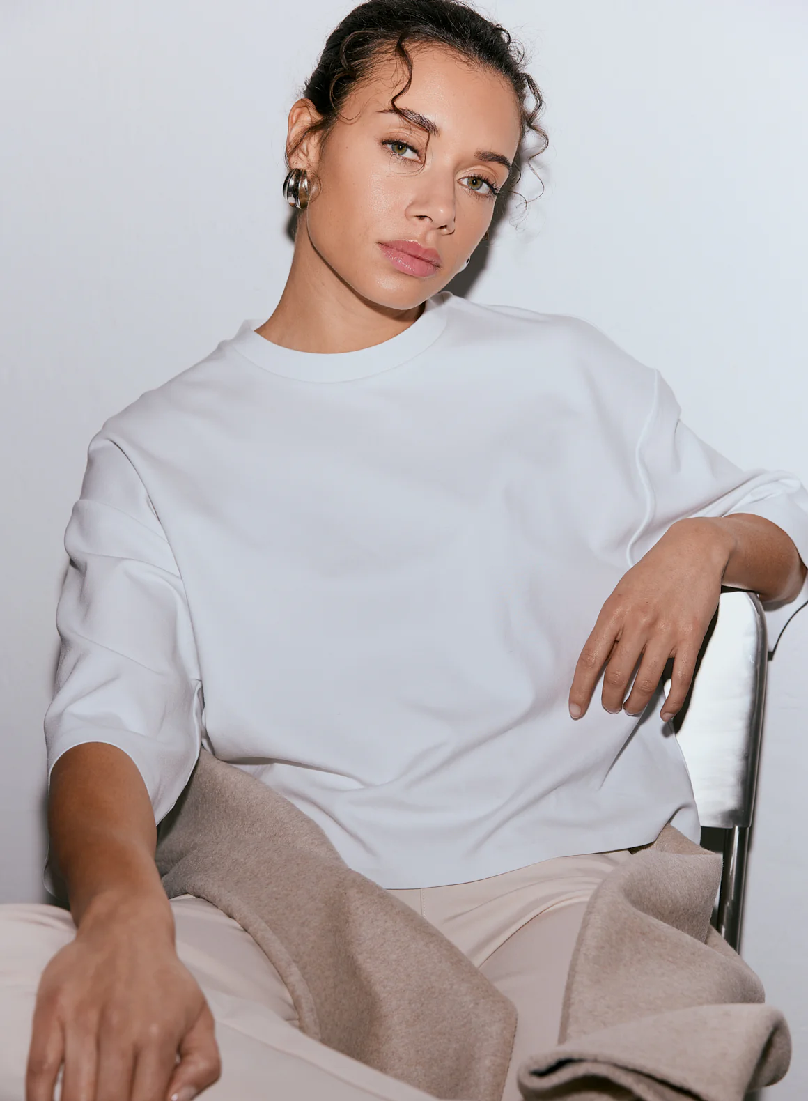 White Luxe Boxy Short Sleeve - Image 2