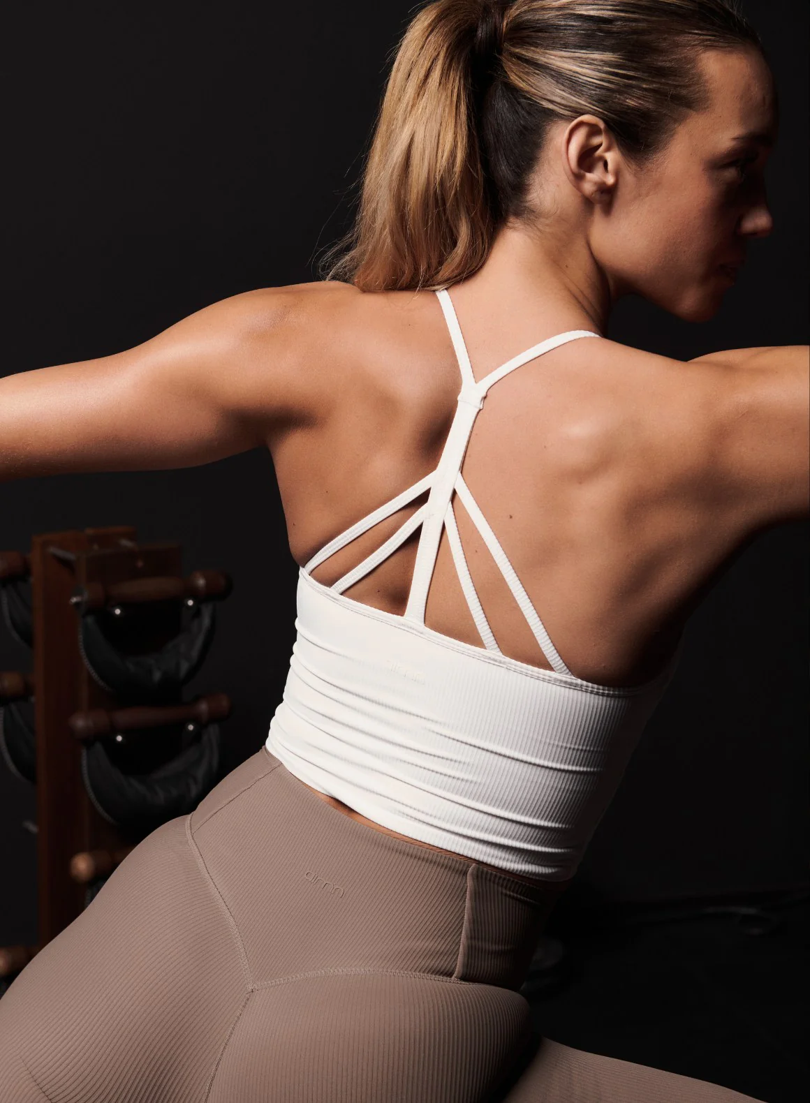 White Ribbed Performance Bralette - Image 6