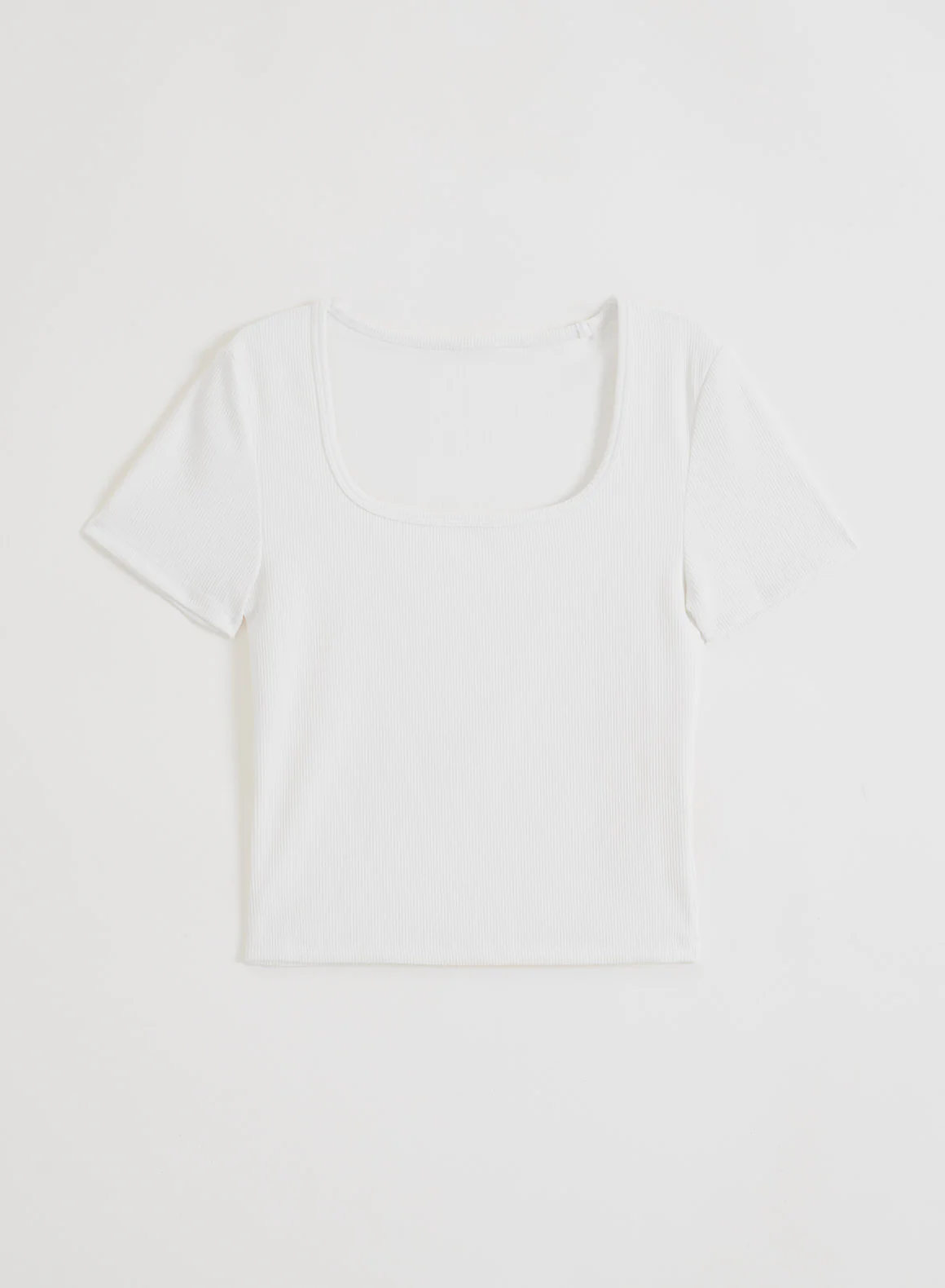 White Ribbed Performance Short Sleeve - Image 5