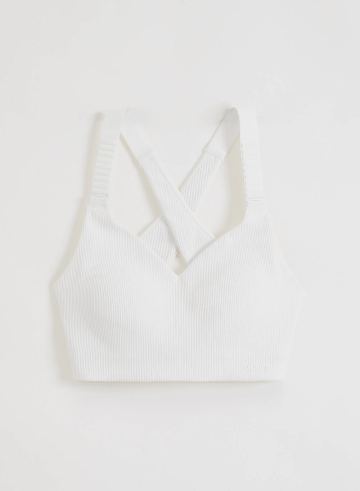 White Ribbed Performance Support Bra - Image 7