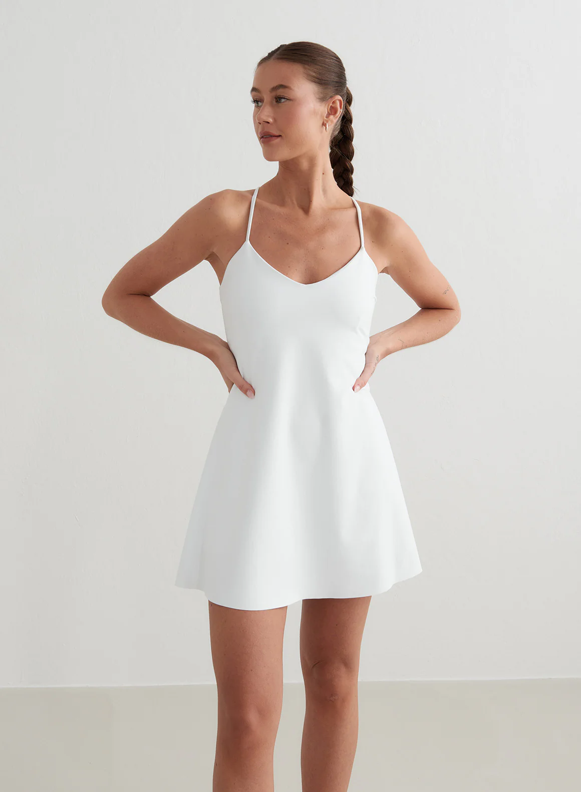 White Sense Strap Dress - Image 4