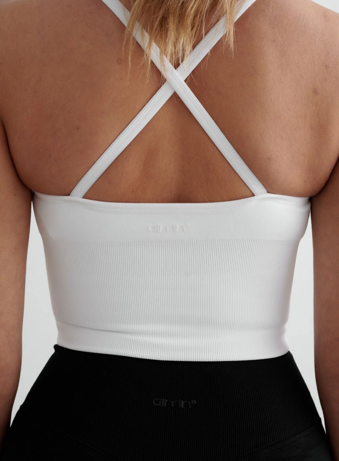 White Shape Seamless Cross Back Bralette - Image 3