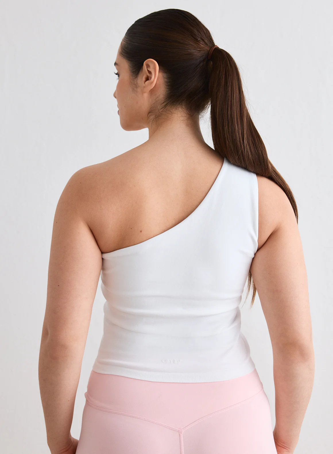 White Shape Seamless One Shoulder Bralette - Image 2