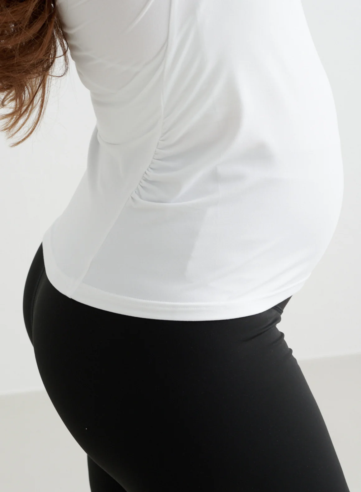 White Soft Basic Maternity Long Sleeve - Image 2