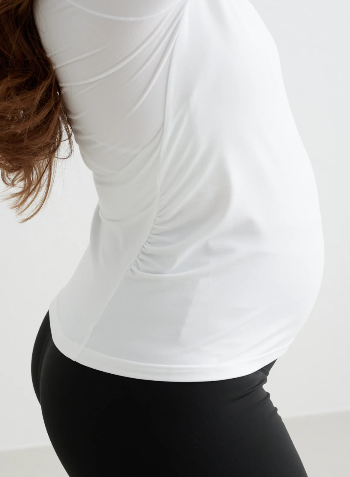 White Soft Basic Maternity Short Sleeve - Image 2