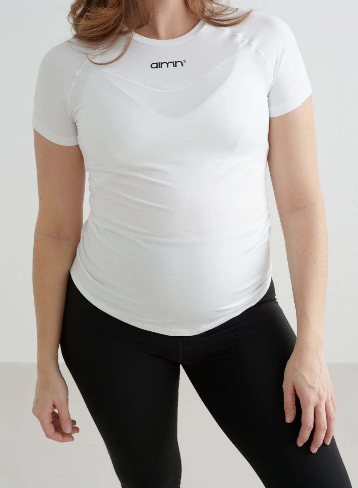 White Soft Basic Maternity Short Sleeve - Image 4