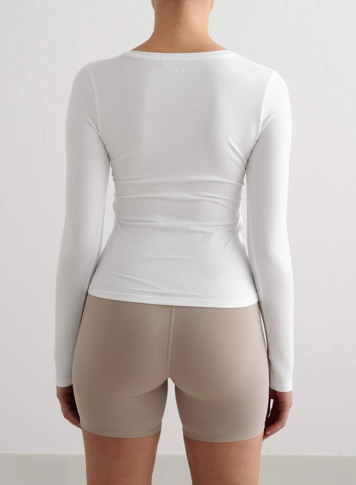 White Soft Basic V-neck Long Sleeve - Image 2