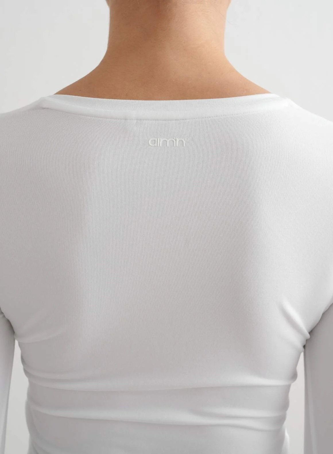 White Soft Basic V-neck Long Sleeve - Image 5